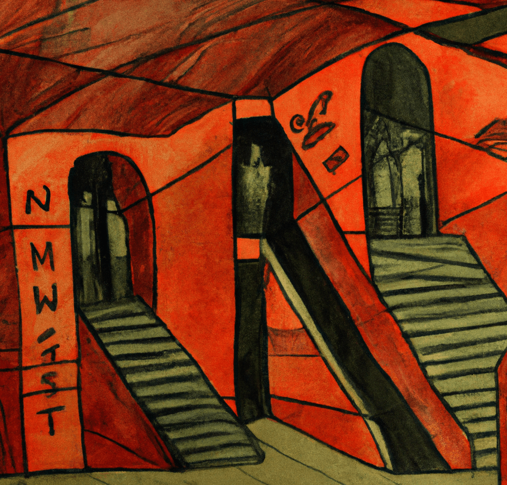 Subway Image painted like Egon Schiele